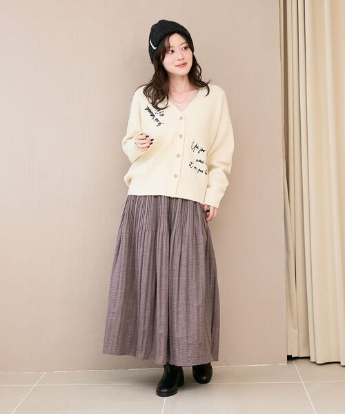 le.coeur blanc（ルクールブラン） スカート ウールタッチ消しプリーツ