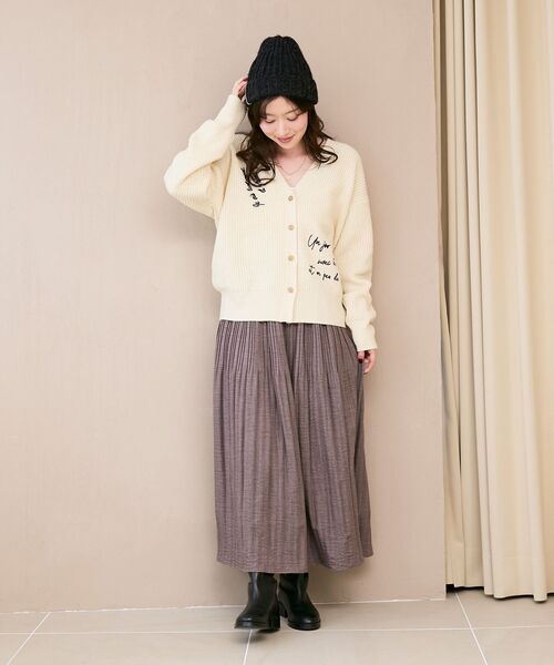 le.coeur blanc（ルクールブラン） スカート ウールタッチ消しプリーツ