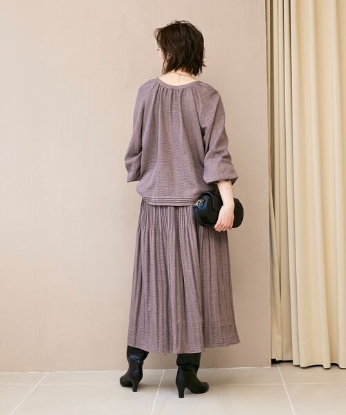 le.coeur blanc（ルクールブラン） スカート ウールタッチ消しプリーツ