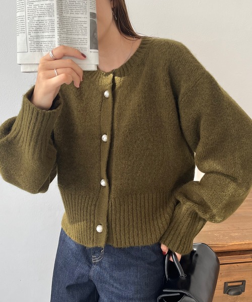 「DISCOAT」 ニットカーディガン FREE ベージュ レディース_画像3