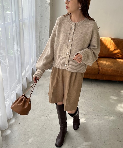 「DISCOAT」 ニットカーディガン FREE ベージュ レディース_画像5