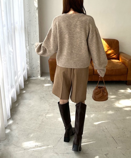 「DISCOAT」 ニットカーディガン FREE ベージュ レディース_画像6