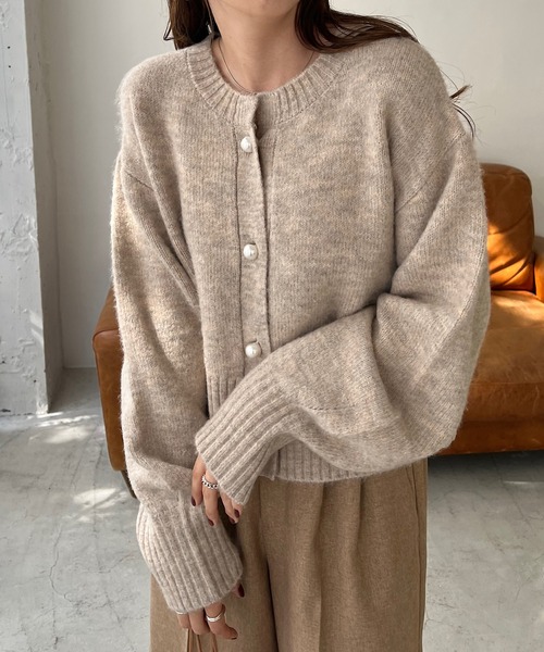 「DISCOAT」 ニットカーディガン FREE ベージュ レディース_画像7