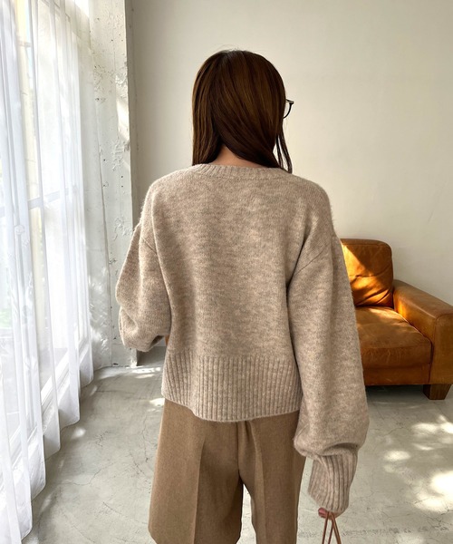 「DISCOAT」 ニットカーディガン FREE ベージュ レディース_画像9