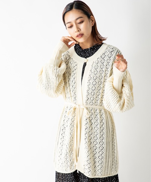 「MILLION CARATS」 ニットカーディガン FREE ベージュ レディース_画像2