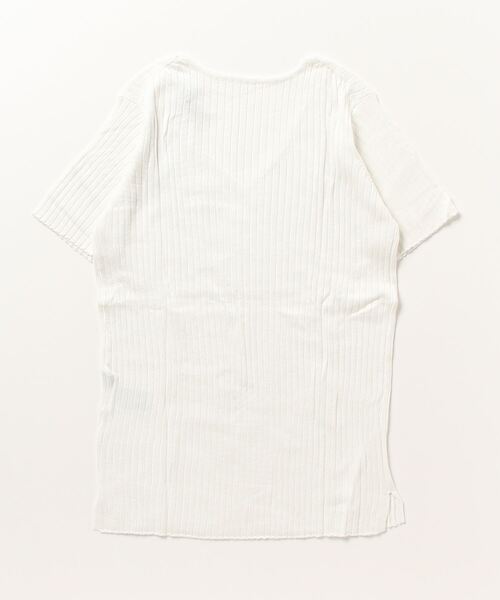 「atONE」 「LARU」半袖ニット M-L オフホワイト レディース_画像2