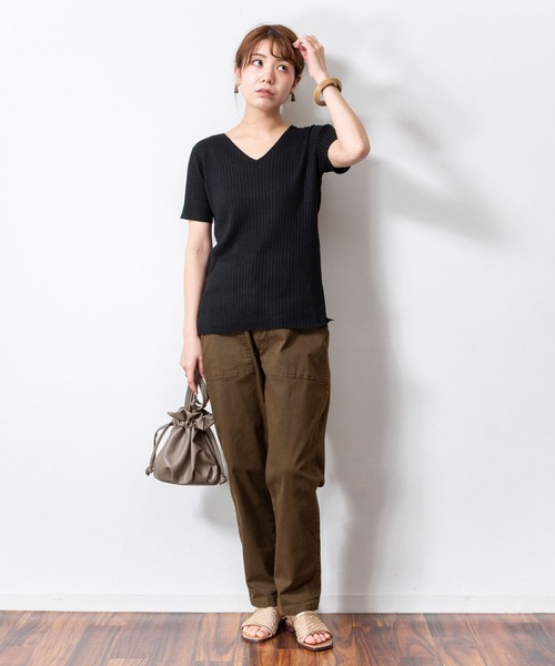 「atONE」 「LARU」半袖ニット M-L オフホワイト レディース_画像8