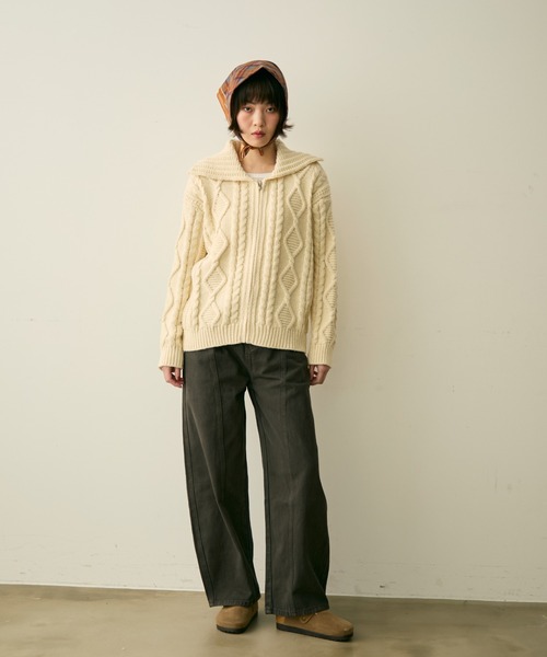full/fill. カーディガン cable zip knit / ケーブルジップニット