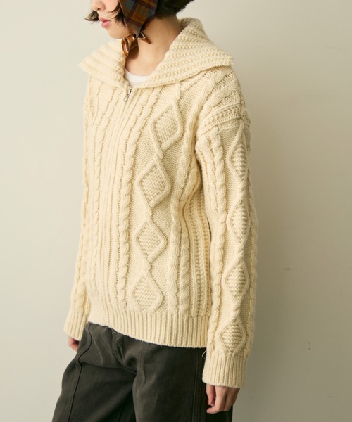 full/fill. カーディガン cable zip knit / ケーブルジップニット