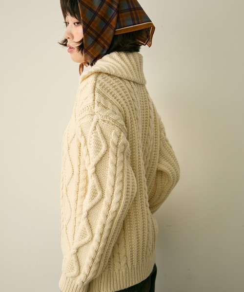 full/fill. カーディガン cable zip knit / ケーブルジップニット
