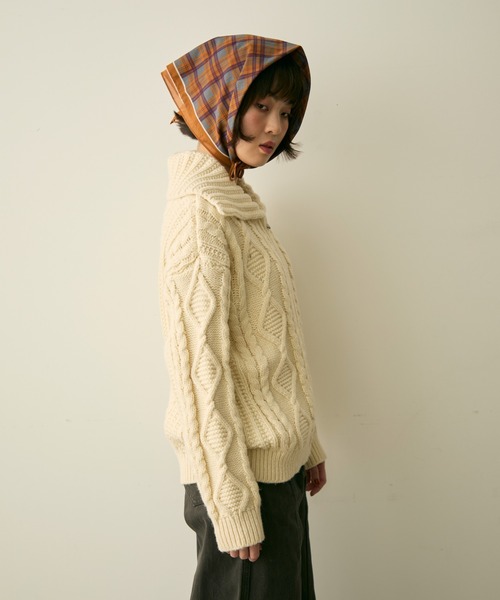 full/fill. カーディガン cable zip knit / ケーブルジップニット