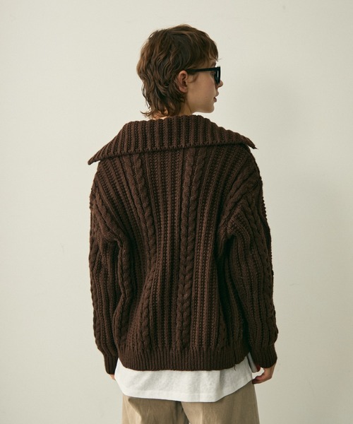 full/fill. カーディガン cable zip knit / ケーブルジップニット