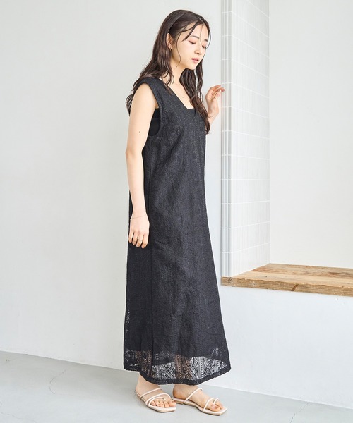 「mil」 ノースリーブワンピース X-SMALL ブラック レディース_画像9