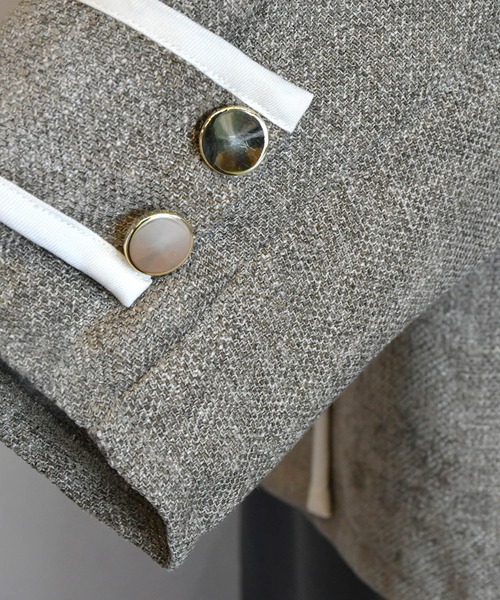 「BITTOKO」 ノーカラージャケット FREE グレー レディース_画像7