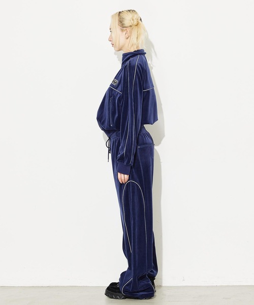 X-GIRL スポーツウェア上下セット/青 X-girl（エックスガール） ジャージブルゾン M ネイビー レディース