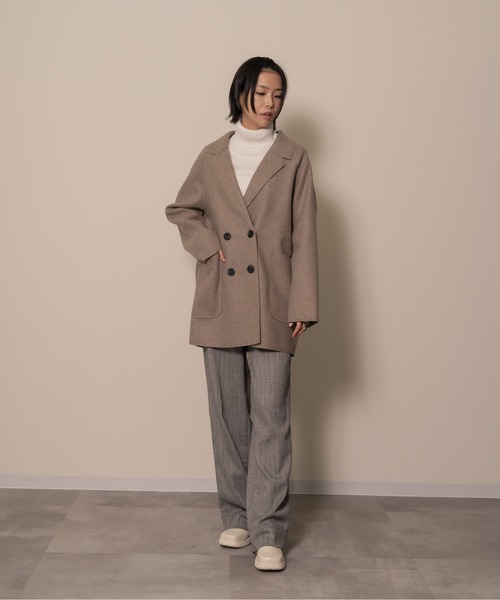 「DOLLUPOOPS」 ライダースジャケット 38 ベージュ レディース_画像4