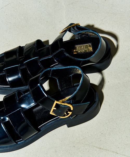 「LE TALON」 フラットサンダル MEDIUM ブラックミックス レディース_画像2