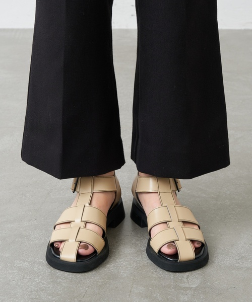 「LE TALON」 フラットサンダル MEDIUM ブラックミックス レディース_画像3