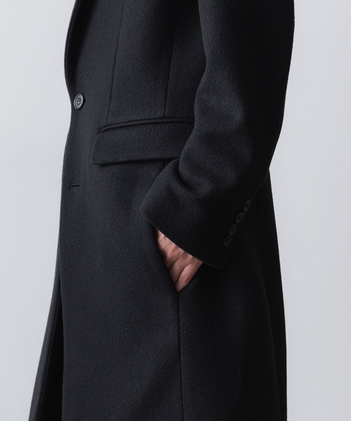 アトウ　チェスターコート　ブラック ATO（アトウ） チェスターコート コート CHESTERFIELD COAT メンズ