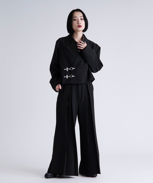 ALUDE SELECT ファイヤーマン レザージャケット ブラック 短丈 ALUDE SELECT】short pu leather jacket | 【ALUDE】韓国メンズ