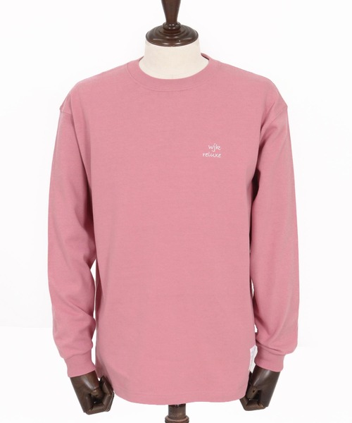 【完売品✨️】Drawer コットンクルーネックロングスリーブTシャツ ピンク wjk reluxe tシャツ mlt5531-heavy oz LS tee ロングスリーブ