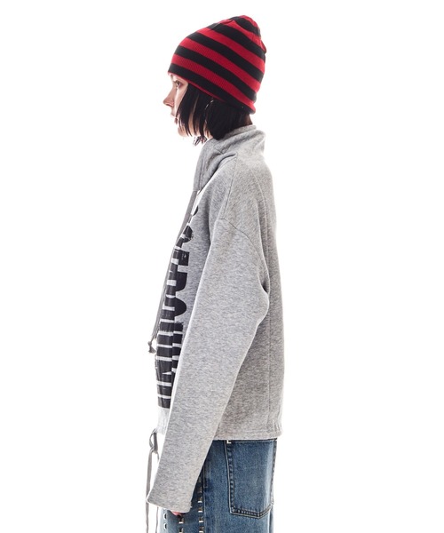 トップス BEEDEN DISCOMFORT SWITCHING LOGOPULLOVER BEEDEN パーカー DISCOMFORT SWITCHING LOGO PULLOVER レディース