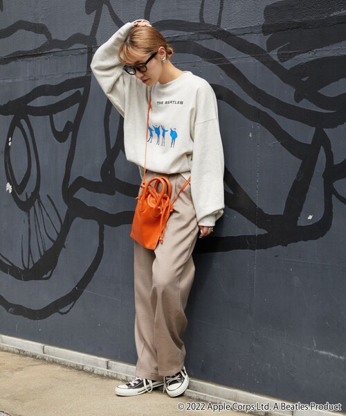 「The Beatles」 スウェットカットソー フリ- グレー レディース_画像7