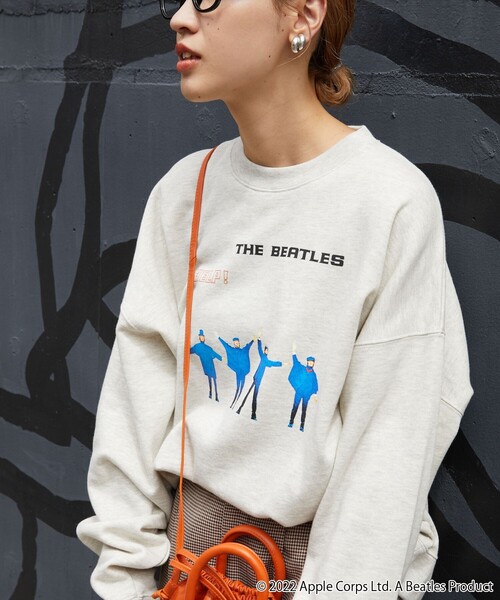 「The Beatles」 スウェットカットソー フリ- グレー レディース_画像8