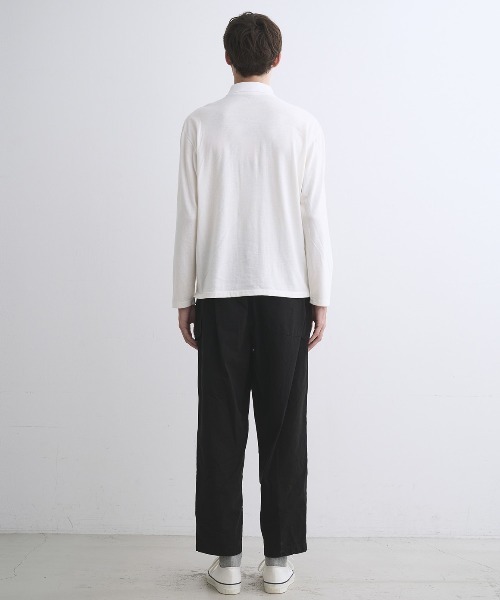 three dots（スリー ドッツ） ポロシャツ コットンウール 長袖