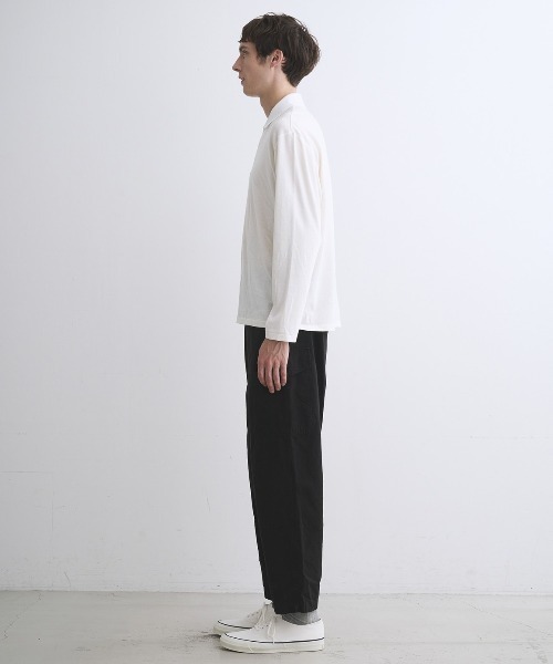 three dots（スリー ドッツ） ポロシャツ コットンウール 長袖