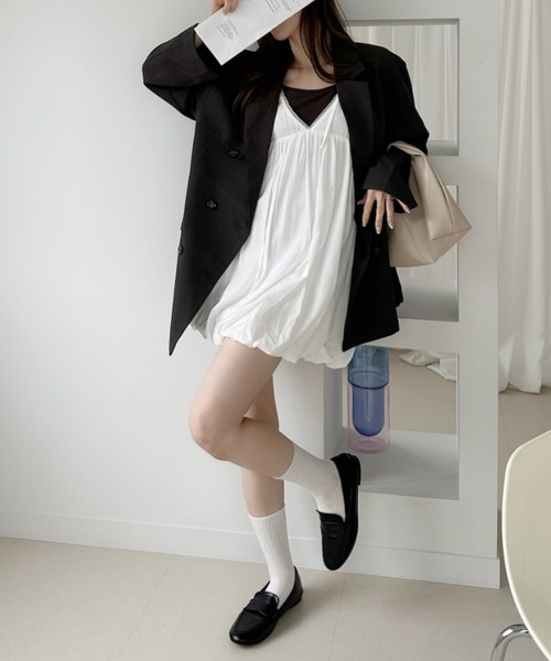 Ada. チュニック バルーンシルエット 肩リボン キャミチュニック