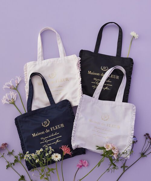 Maison de FLEUR（メゾンドフルール） トートバッグ サテンフリル