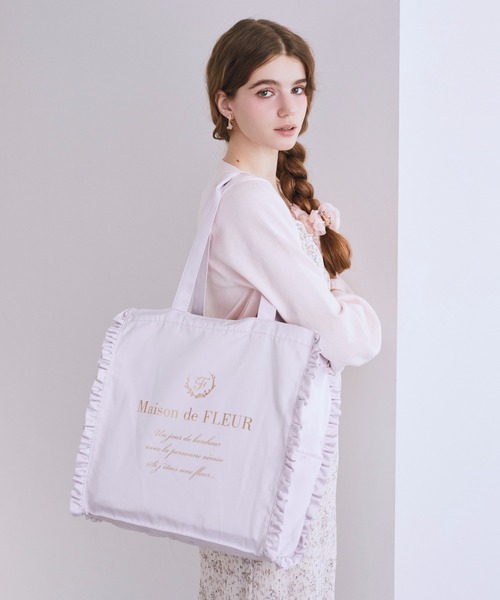 Maison de FLEUR（メゾンドフルール） トートバッグ サテンフリル