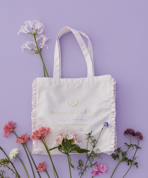 Maison de FLEUR（メゾンドフルール） トートバッグ サテンフリル