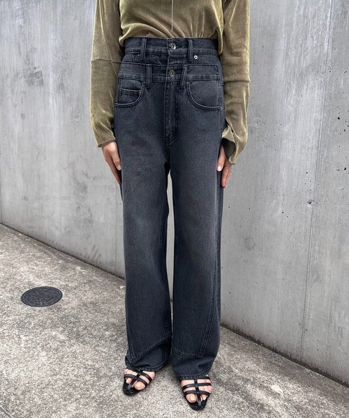 「COLLAGE GALLARDAGALANTE」 「Q.anos」デニムパンツ - ブルー レディース_画像3