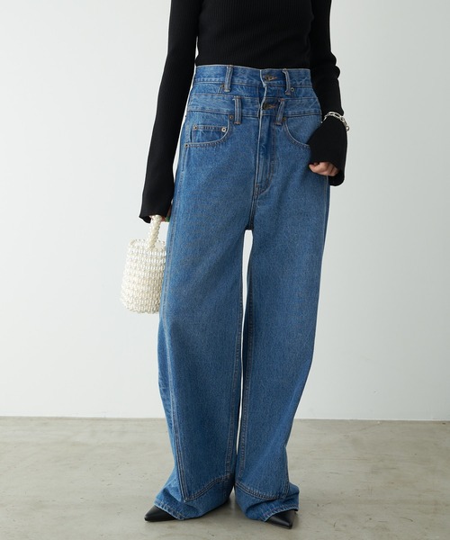 「COLLAGE GALLARDAGALANTE」 「Q.anos」デニムパンツ - ブルー レディース_画像4