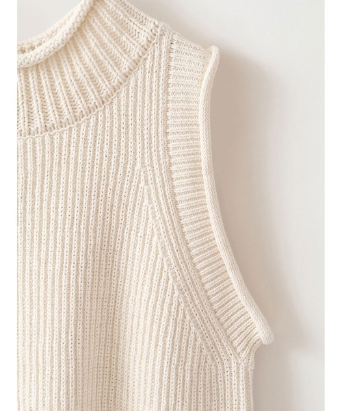 「HER.」 ノースリーブニット フリー ダークブラウン レディース_画像8