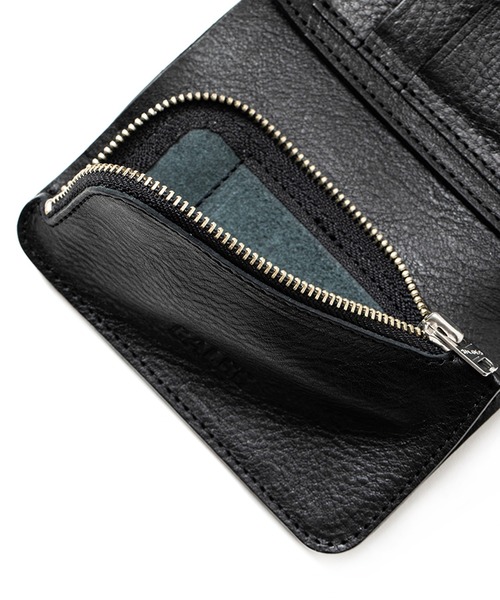 CALEE（キャリー） 財布 STUDS LEATHER FLAP HALF WALLET スタッズ