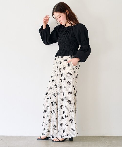 パンツ 「WEB先行」ドットフラワーパンツ レディース_12
