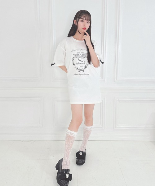 「Honey Cinnamon」 半袖Tシャツ FREE ホワイト レディース_画像2