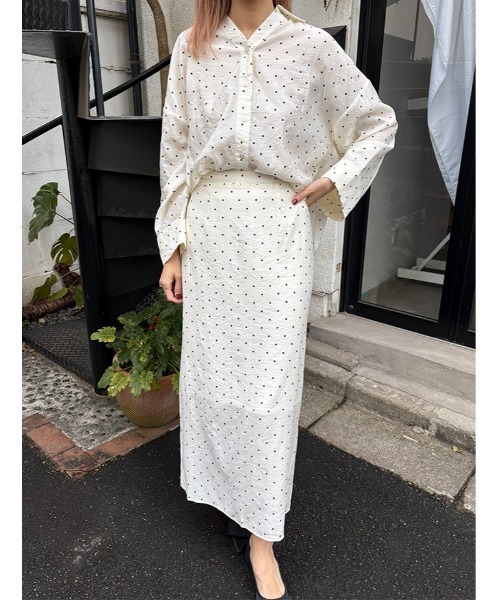 fifth（フィフス） ロング スカート ドット柄バックスリットIライン