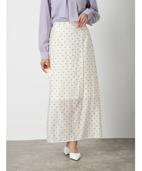 fifth（フィフス） ロング スカート ドット柄バックスリットIライン