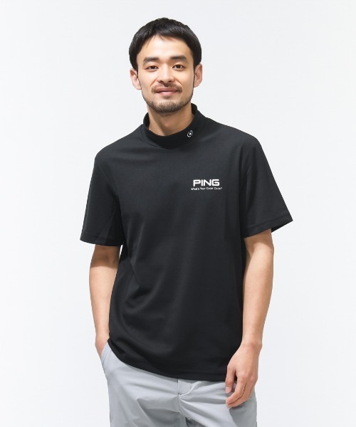 PING（ピン） tシャツ PEカノコ半袖ハイネックシャツ メンズ