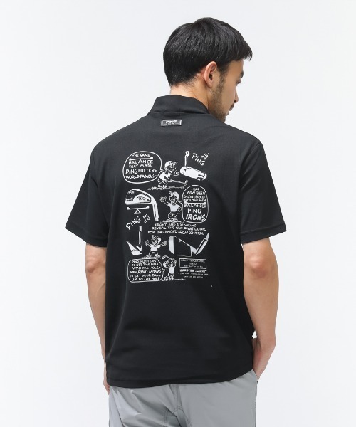 PING（ピン） tシャツ PEカノコ半袖ハイネックシャツ メンズ