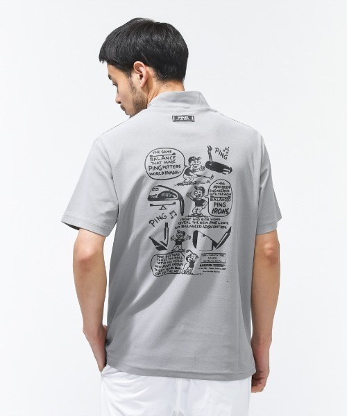 PING（ピン） tシャツ PEカノコ半袖ハイネックシャツ メンズ