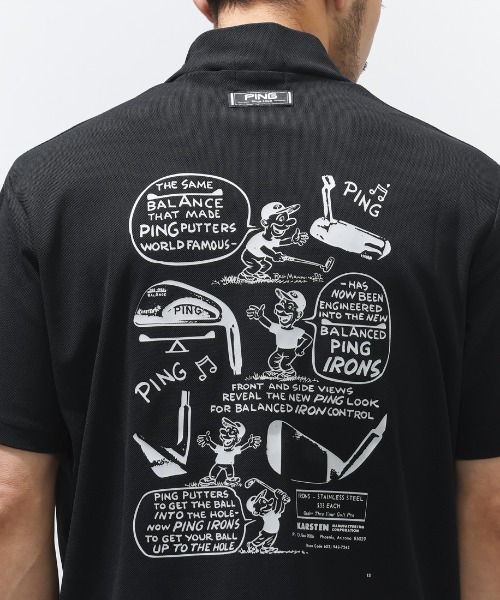 PING（ピン） tシャツ PEカノコ半袖ハイネックシャツ メンズ