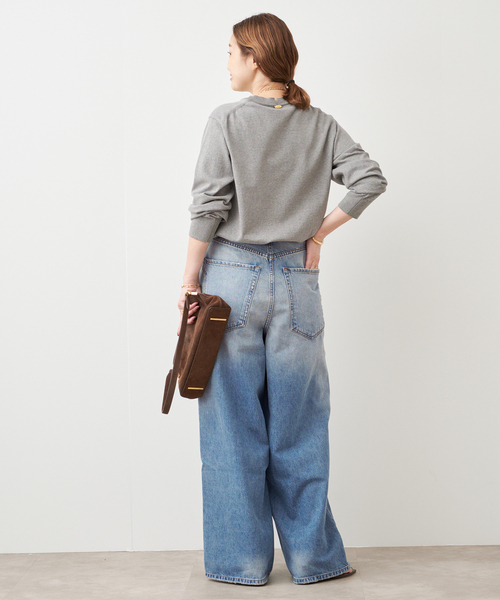 本日限定価格LOREL クルーネックプルオーバー　グレー　長袖 LOREL クルーネックプルオーバー（ニット／セーター）｜Deuxieme
