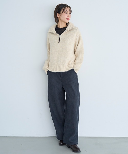 「mil」 パンツ - グレイッシュベージュ レディース_画像6