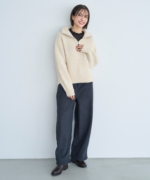 「mil」 パンツ - グレイッシュベージュ レディース_画像9