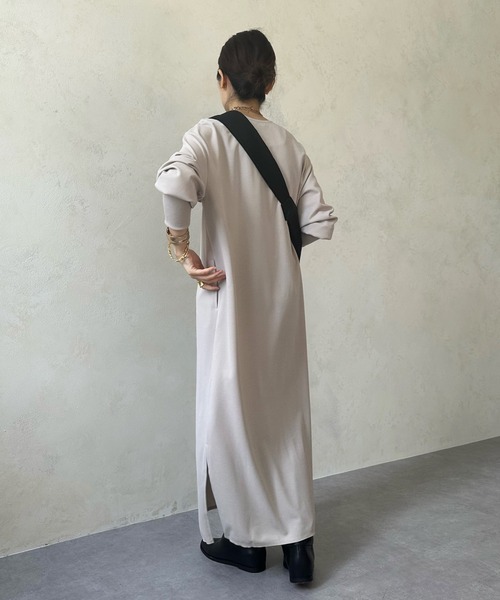 「DouDou」 長袖ワンピース FREE ベージュ レディース_画像9